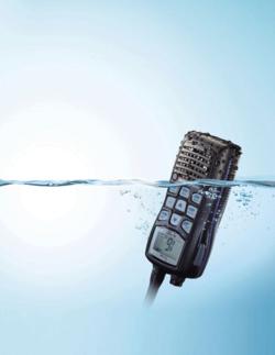 New Icom IC-M35 with Clear Audio Boost ….and of course, it floats!