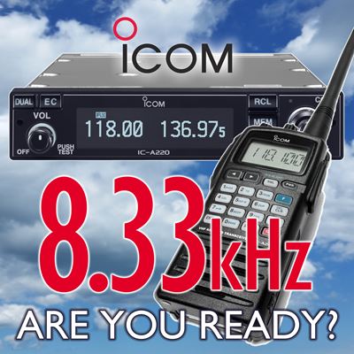 Icom 8.33kHz Airband Products on display at Aeroexpo 2017
