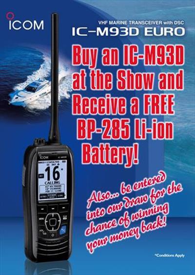 IC-M93D Battery Offer and 5 Year Warranty on Icom Marine VHF & AIS Products